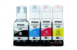 Оригинальные чернила для Epson L6190 (3 цветных по 70мл + 1 черный пигмент 127 мл)