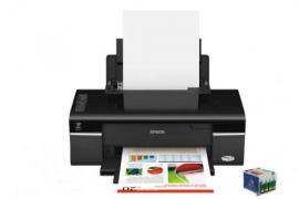 Цветной принтер Epson Stylus Office T40W с ПЗК и чернилами