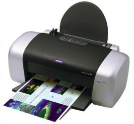Цветной принтер Epson Stylus C63 с ПЗК и чернилами
