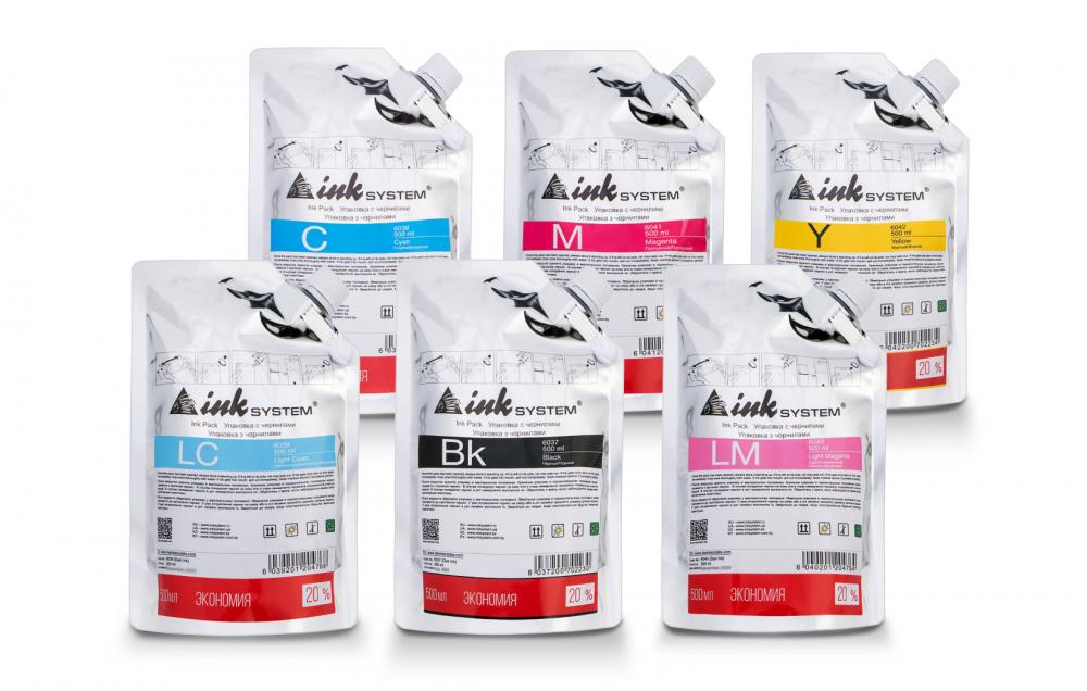 изображение Комплект сублимационных чернил INKSYSTEM 500 мл (6 цветов) - изображение 1