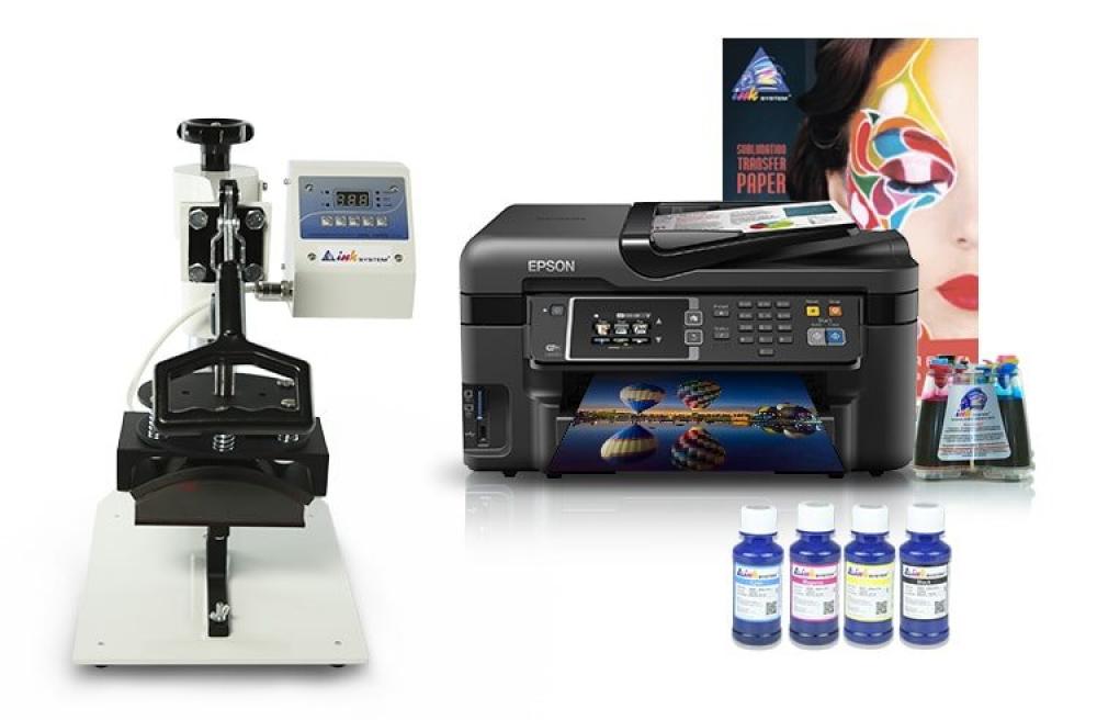фото Кепочный термопресс INKSYSTEM и МФУ Epson WF-3620 с набором для сублимационной печати - изображение 1
