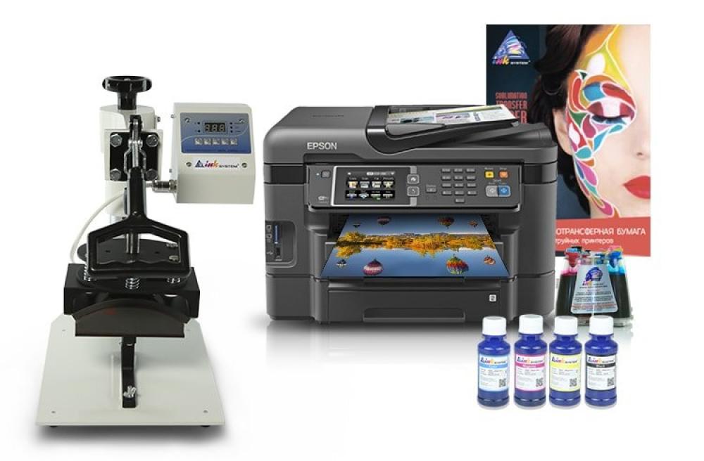 фото Кепочный термопресс INKSYSTEM и МФУ Epson WF-3640DTWF с набором для сублимационной печати - изображение 1
