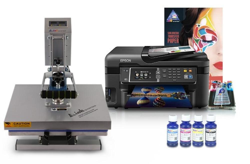 фото Планшетный термопресс INKSYSTEM (38x38cм) и МФУ Epson WF-3620 с набором для сублимационной печати - изображение 1