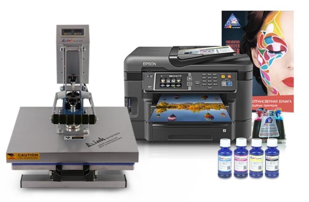 фото Планшетный термопресс INKSYSTEM (38x38cм) и МФУ Epson WF-3640DTWF с набором для сублимационной печати - изображение 1