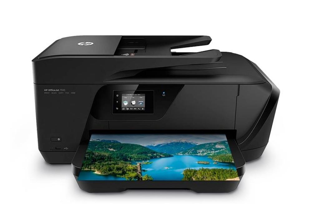 изображение МФУ HP OfficeJet 7510 с ПЗК и чернилами - изображение 1