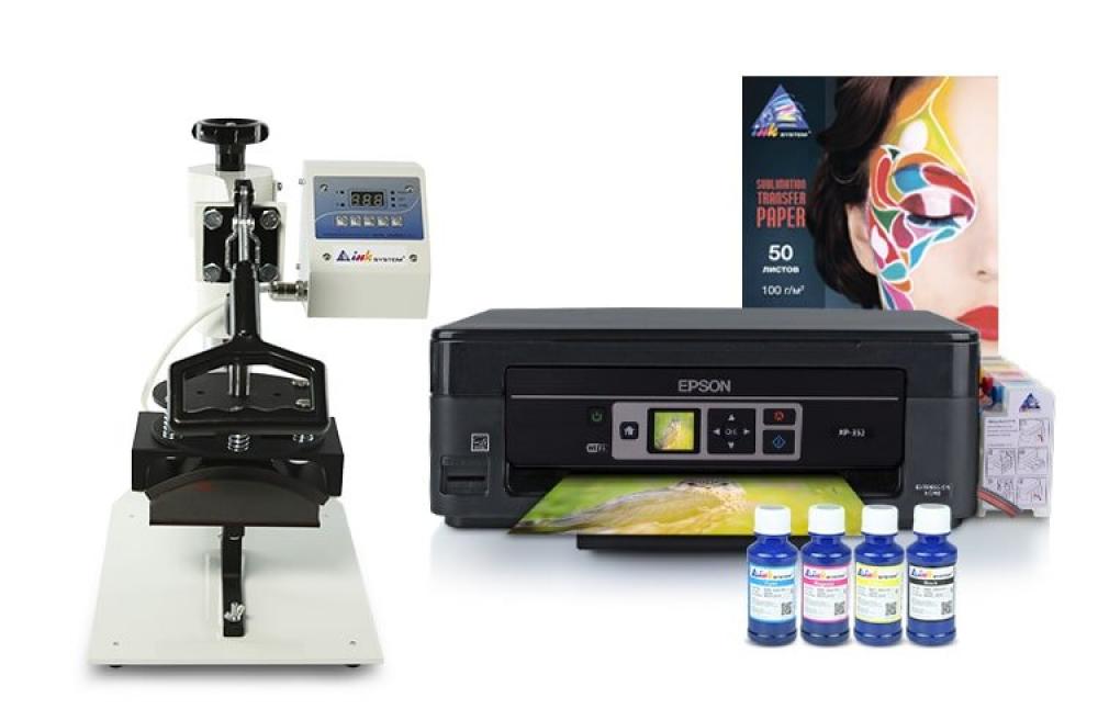 фото Кепочный термопресс INKSYSTEM и МФУ Epson XP-352 с набором для сублимационной печати - изображение 1