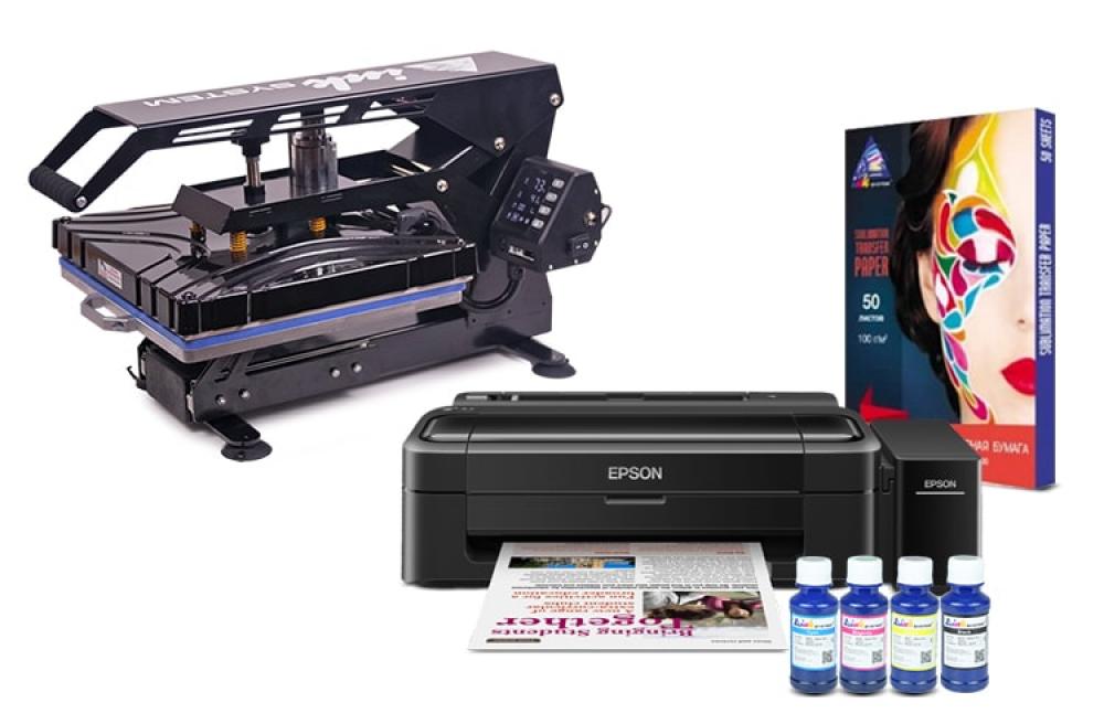 фото Планшетный термопресс INKSYSTEM SP AO3838 38*38 см и принтер Epson L132 с набором для сублимационной печати - inksystem.com.by - изображение 1