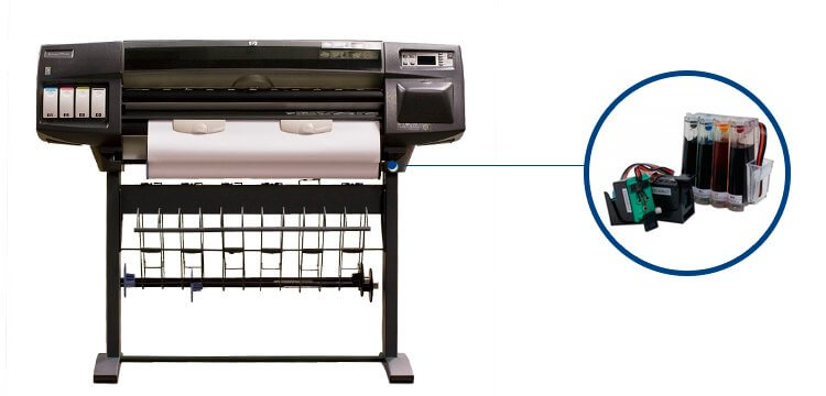 Купить Плоттер HP DesignJet 1050c plus с СНПЧ в Минске - цена, описание.  Продажа плоттеров DesignJet 1050c Plus в Белоруссии