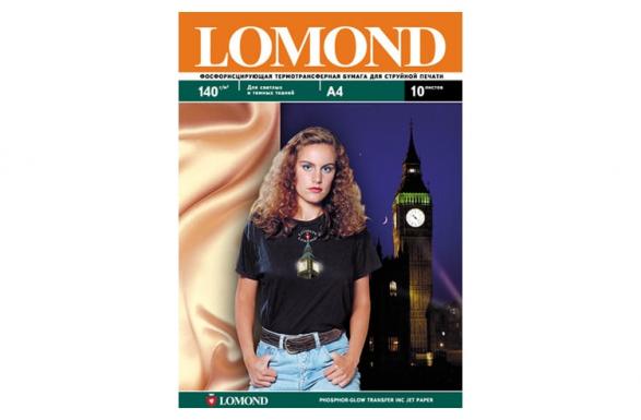 изображение Термотрансферная бумага флуоресцентная LOMOND Luminous Transfer Paper A4, 140г/м2 10 листов