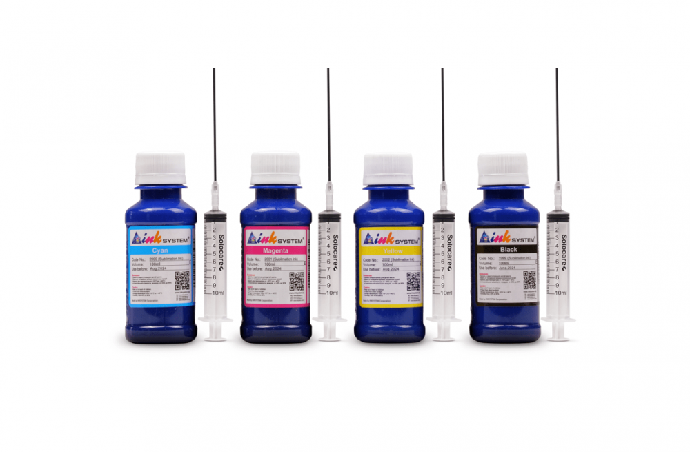 изображение Сублимационные чернила для Epson EcoTank L3210, L3230, L3250, L3256, 100 мл (4 цвета), номера картриджа 002, 003, 004, T502, 101, T03Y