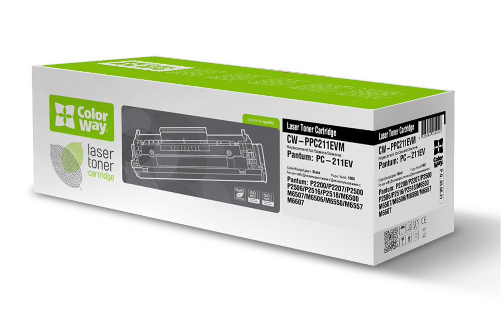 изображение Лазерный картридж ColorWay для Pantum P2200, 2207, 2506, M6500, M6607 (PC-211EV) (черный)