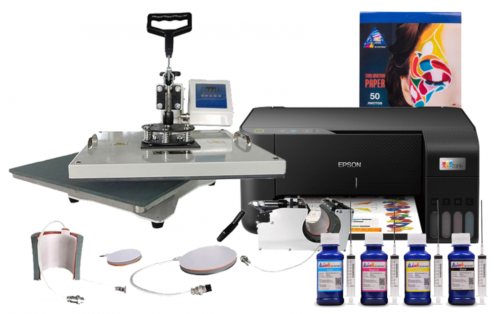 изображение Многофункциональный термопресс INKSYSTEM C-04-2938 4 в 1 и МФУ Epson L3210 с набором для сублимационной печати - изображение 1