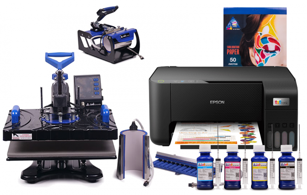 изображение Многофункциональный термопресс INKSYSTEM SP Combo 4 29*38 см 4 в 1 и МФУ Epson L3210 с набором для сублимационной печати - изображение 1