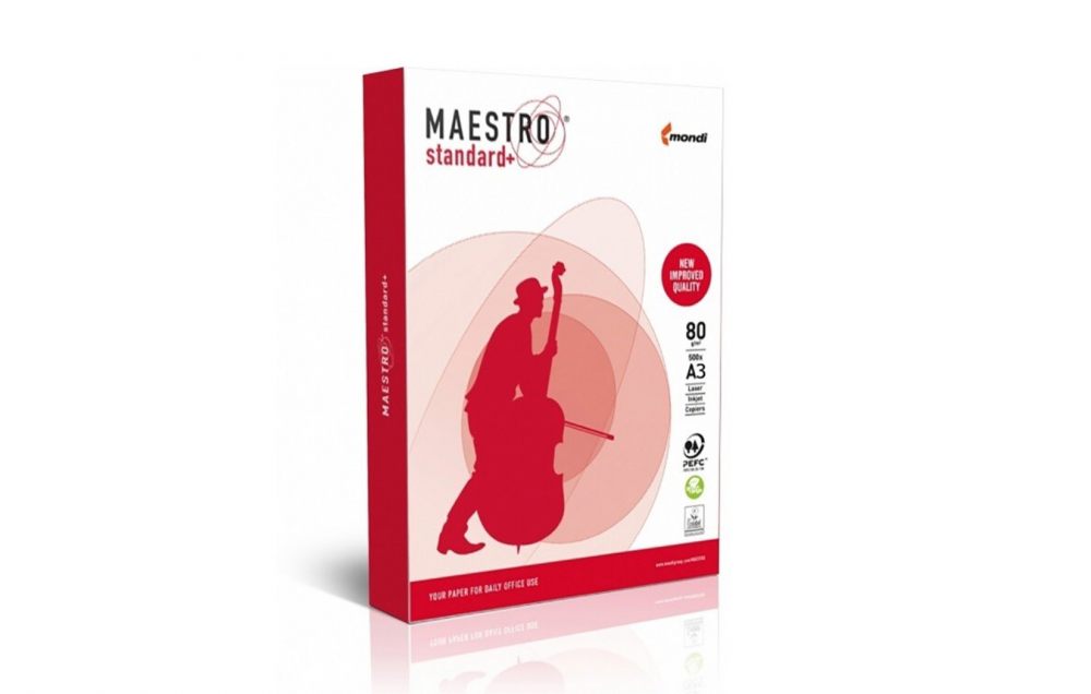 изображение Офисная бумага Maestro Standard + A3, 80g/m2, 500л