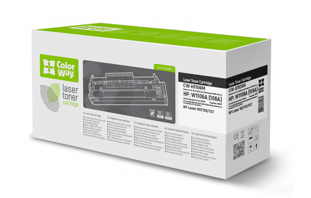 изображение Лазерный картридж ColorWay для НР M107, 135, 137 (106A) (черный)