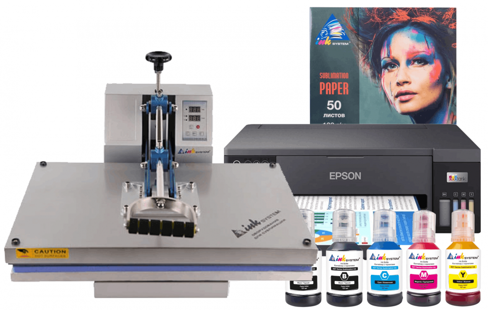 изображение Планшетный термопресс INKSYSTEM P-4060 40*60 см и принтер Epson L11050 с набором для сублимационной печати - изображение 1