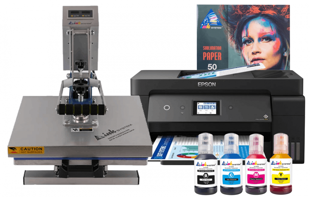 изображение Планшетный термопресс INKSYSTEM P-3838+ 38*38 см и МФУ Epson L14150 с набором для сублимационной печати - изображение 1