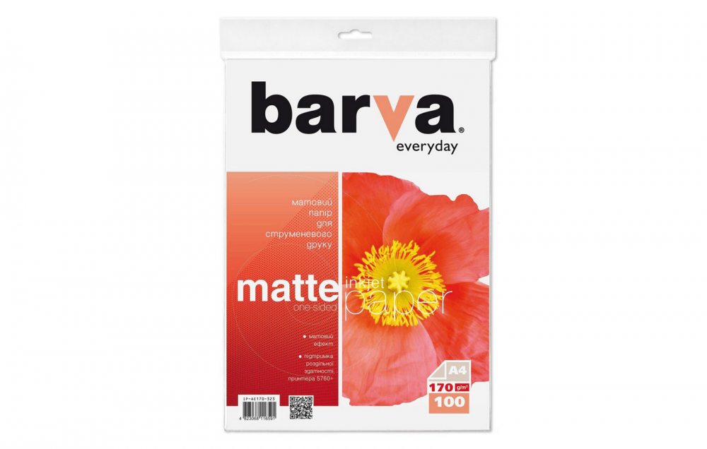 изображение Фотобумага Barva Matte Everyday 170g, A4, 100 листов