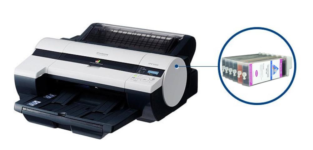 изображение Плоттер Canon imagePROGRAF IPF500 с ПЗК и чернилами - изображение 1
