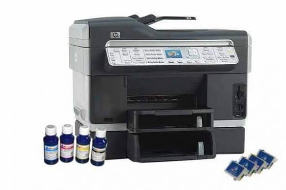 фото МФУ HP OfficeJet L7780 с ПЗК и чернилами