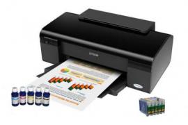 Цветной принтер Epson Stylus Office T30 с ПЗК и чернилами