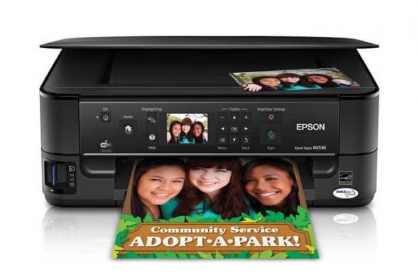 изображение МФУ Epson Stylus NX530 с ПЗК и чернилами