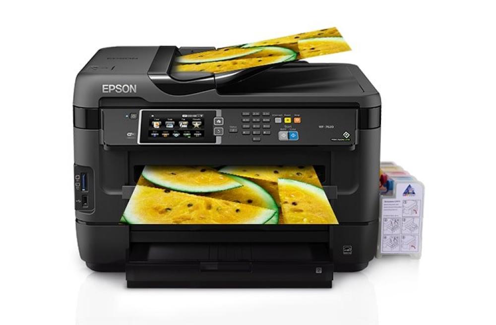 изображение МФУ Epson Workforce WF-7620 с СНПЧ и чернилами - изображение 1