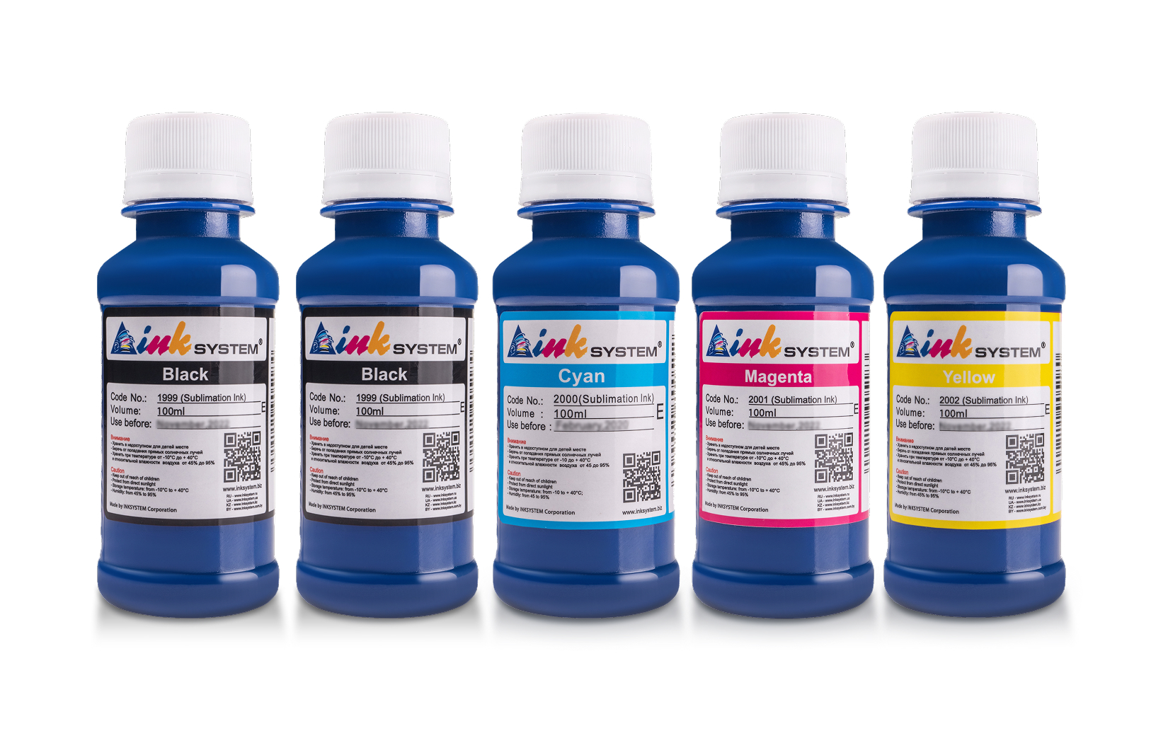 изображение Комплект сублимационных чернил 100 мл (5 цветов)